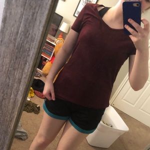 Maroon Divided T-Shirt